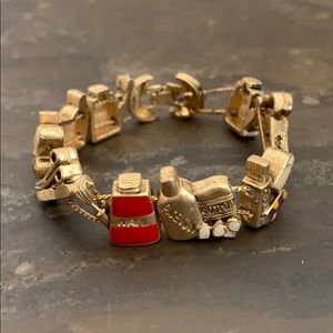 NWT Super Cute Gold Tone “Nails” Charm Bracelet